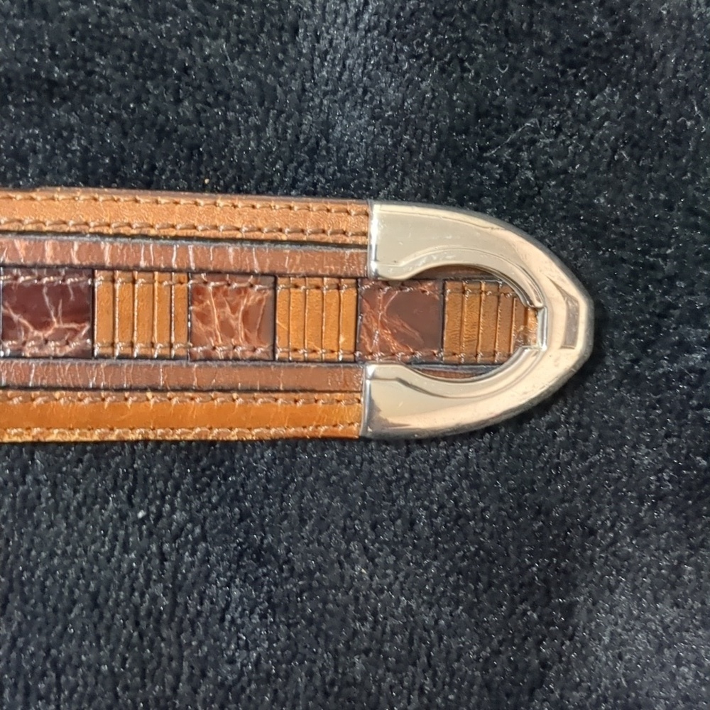 Cālé Genuine Lizard Skin Belt Size 32 (39") Brown Made in Spain - Picture 7 of 10